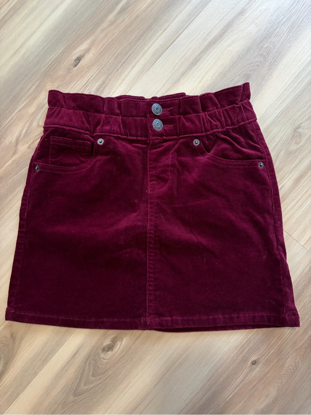 Girl’s Corduroy Skirt in Deep Burgundy